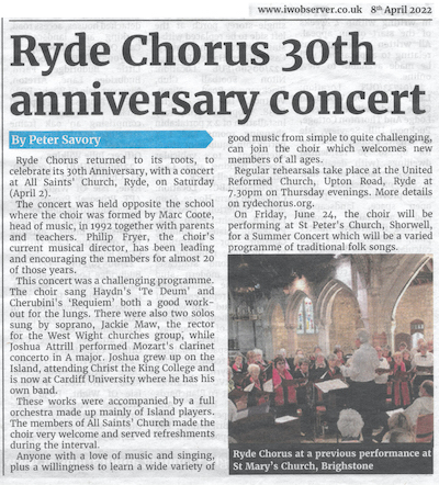 Isle of Wight Observer review